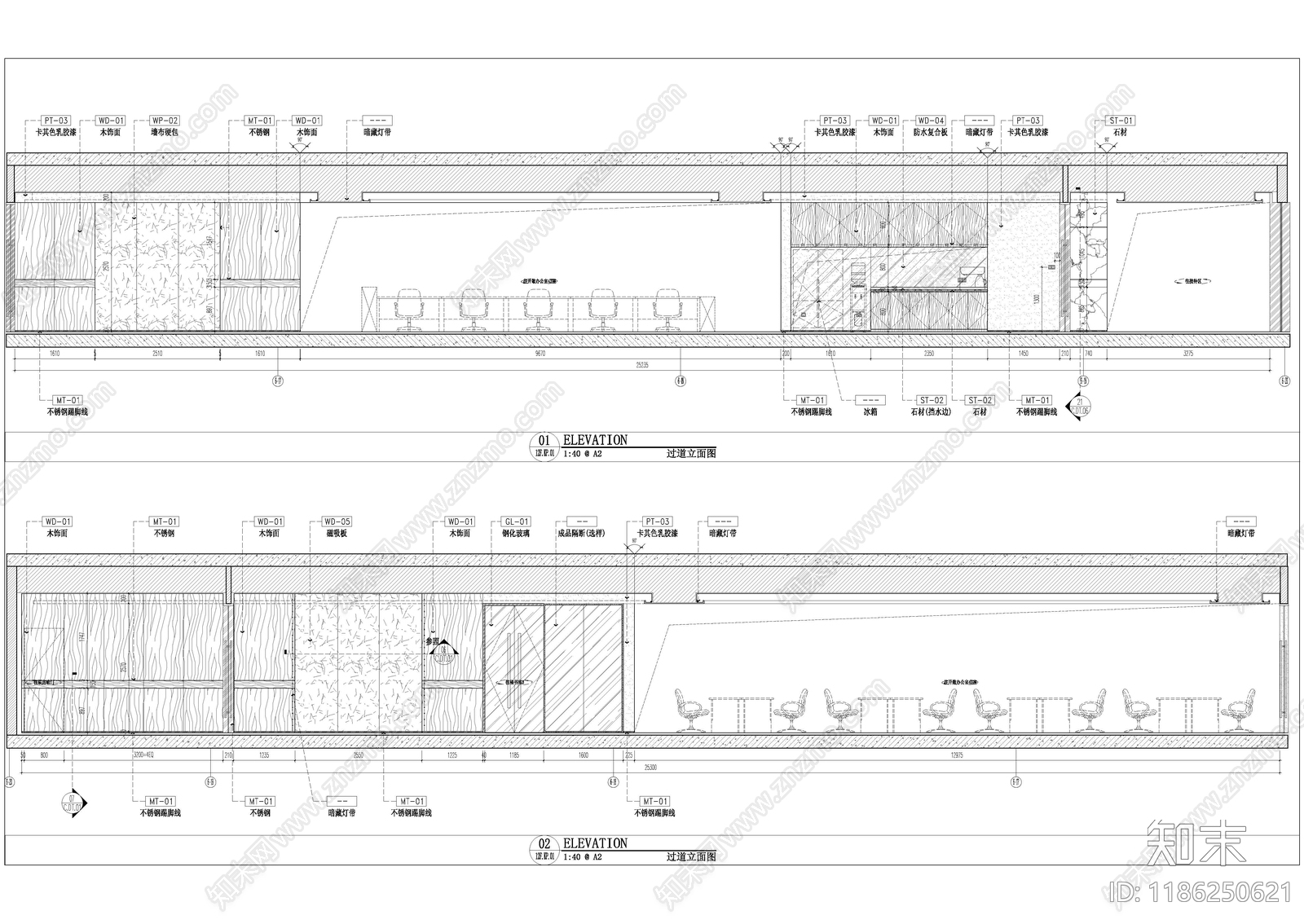现代整体办公空间cad施工图下载【ID:1186250621】
