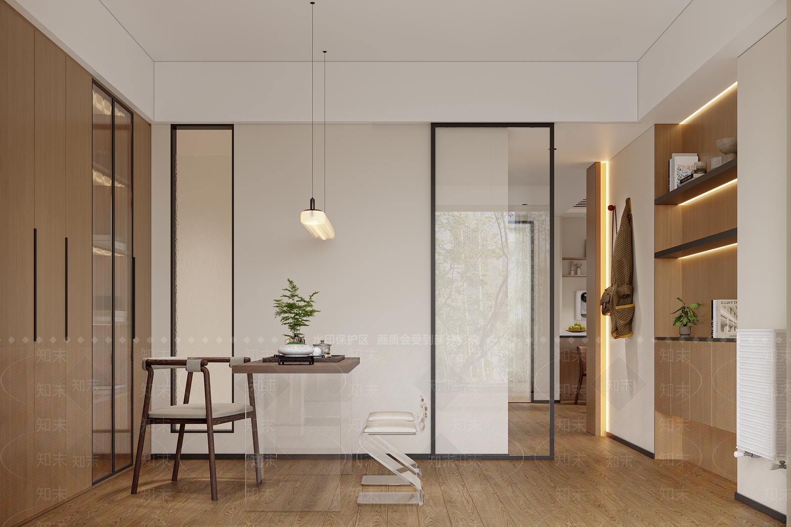 原木北欧书房3D模型下载【ID:1186252214】