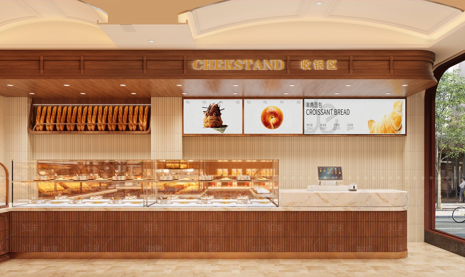 法式复古甜品面包店3D模型下载【ID:1186254423】
