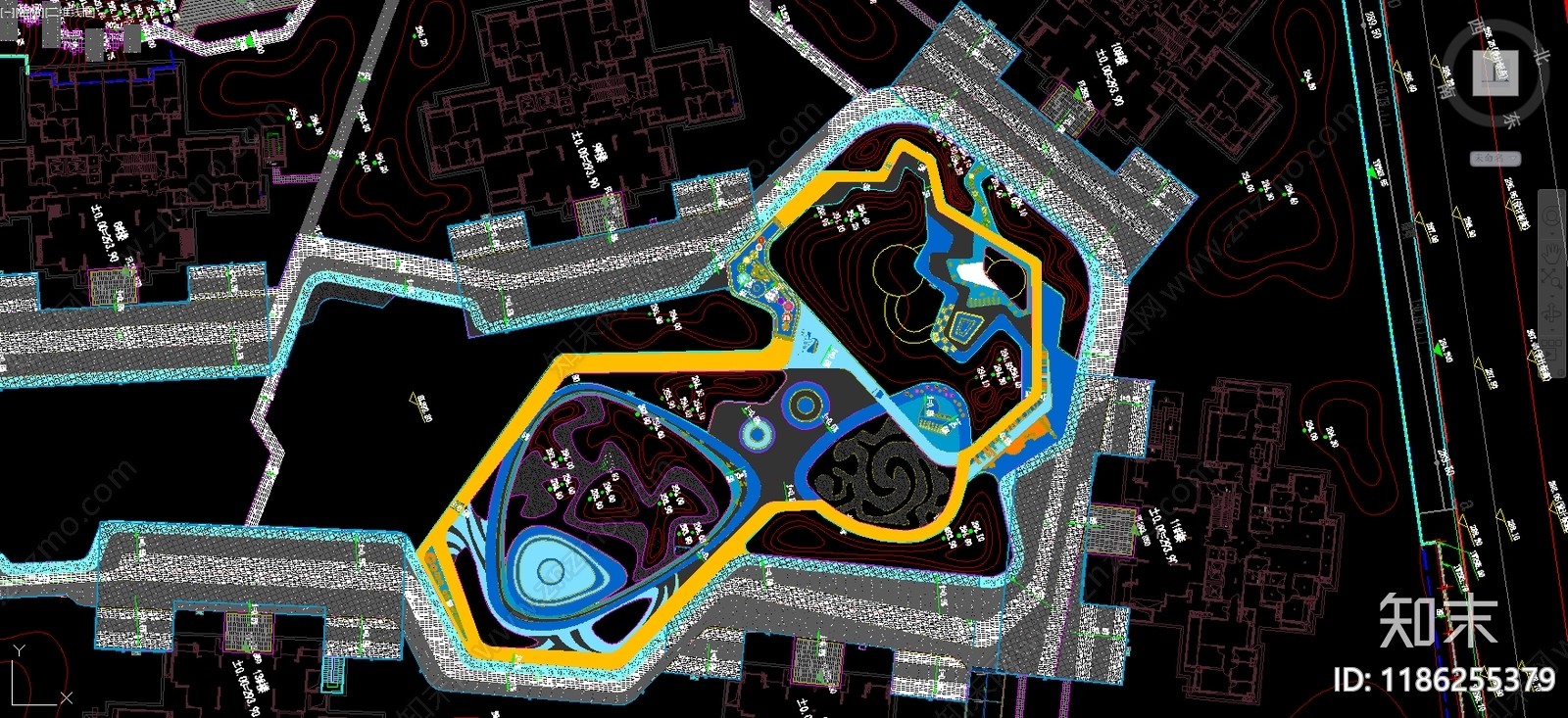景观平面图cad施工图下载【ID:1186255379】