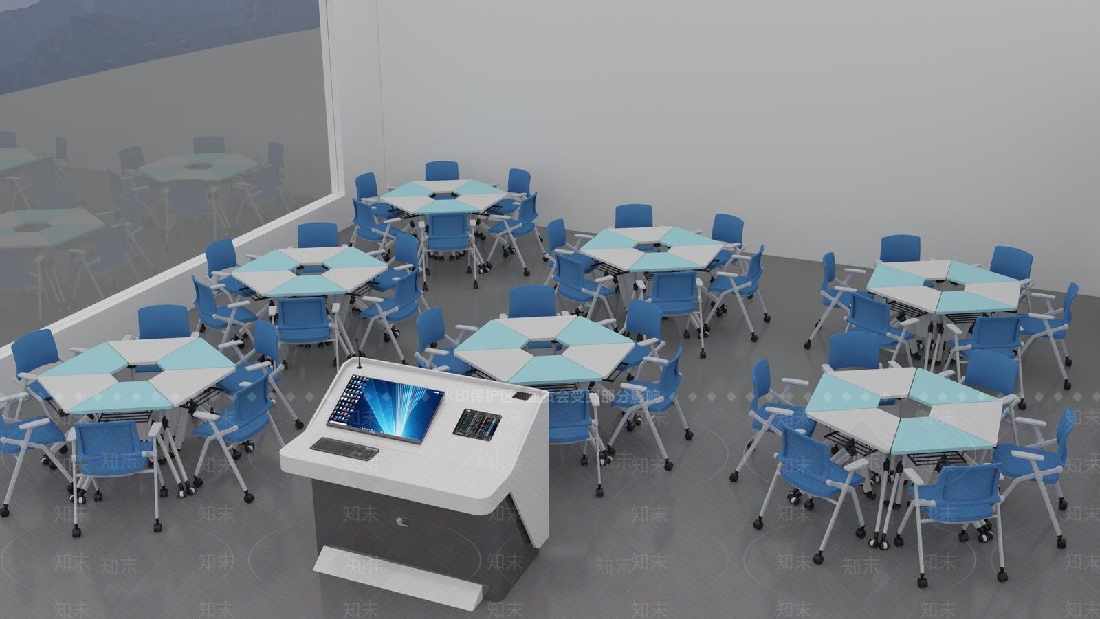 现代办公桌3D模型下载【ID:1186260666】