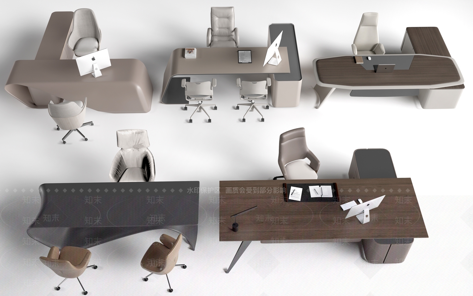 现代办公桌椅3D模型下载【ID:1186260869】