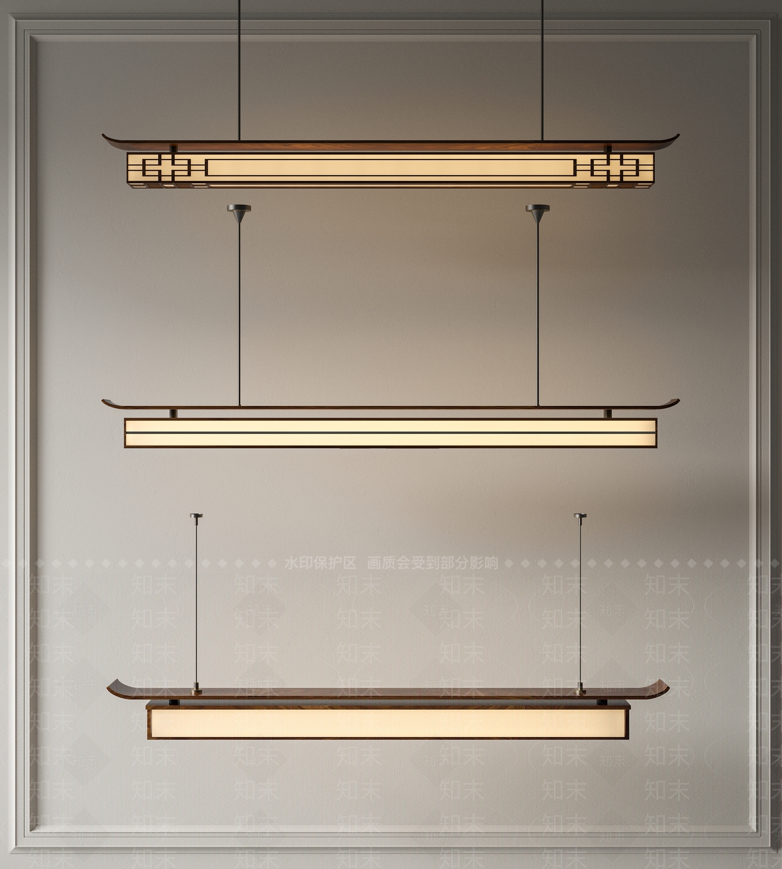 新中式中式吊灯组合SU模型下载【ID:1186261000】