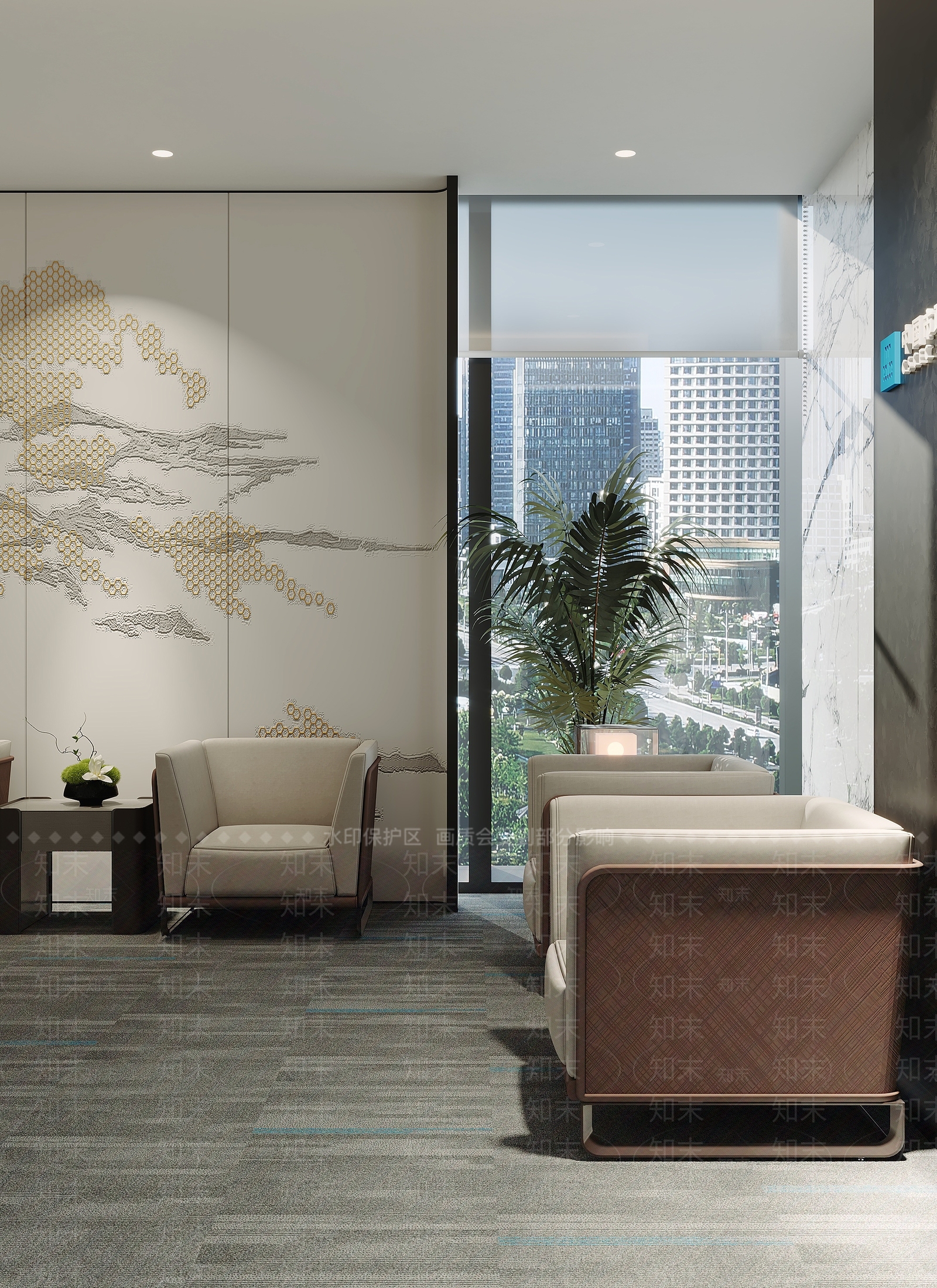 新中式现代接待室3D模型下载【ID:1186280224】