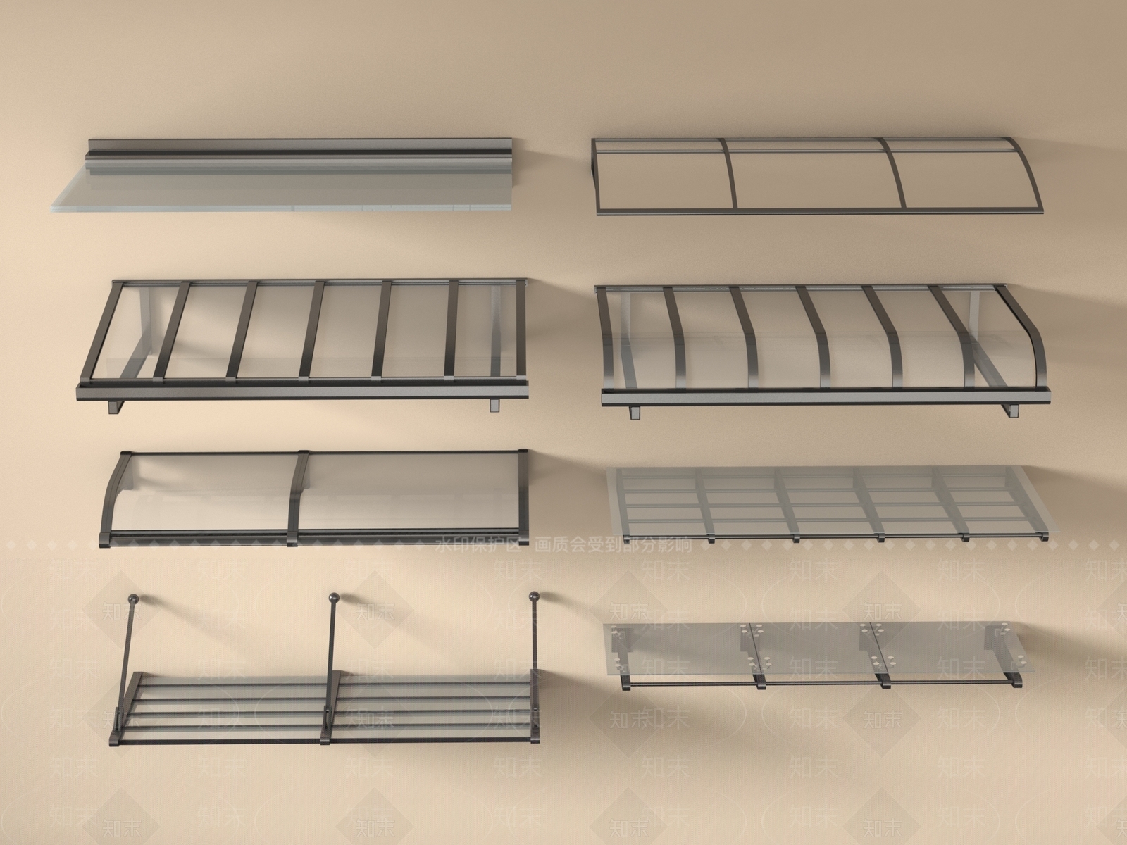 现代遮阳棚3D模型下载【ID:1186263397】