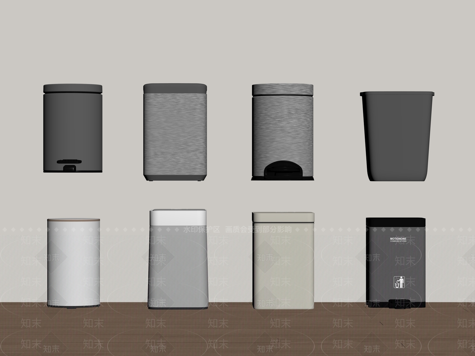 现代垃圾桶SU模型下载【ID:1186264310】