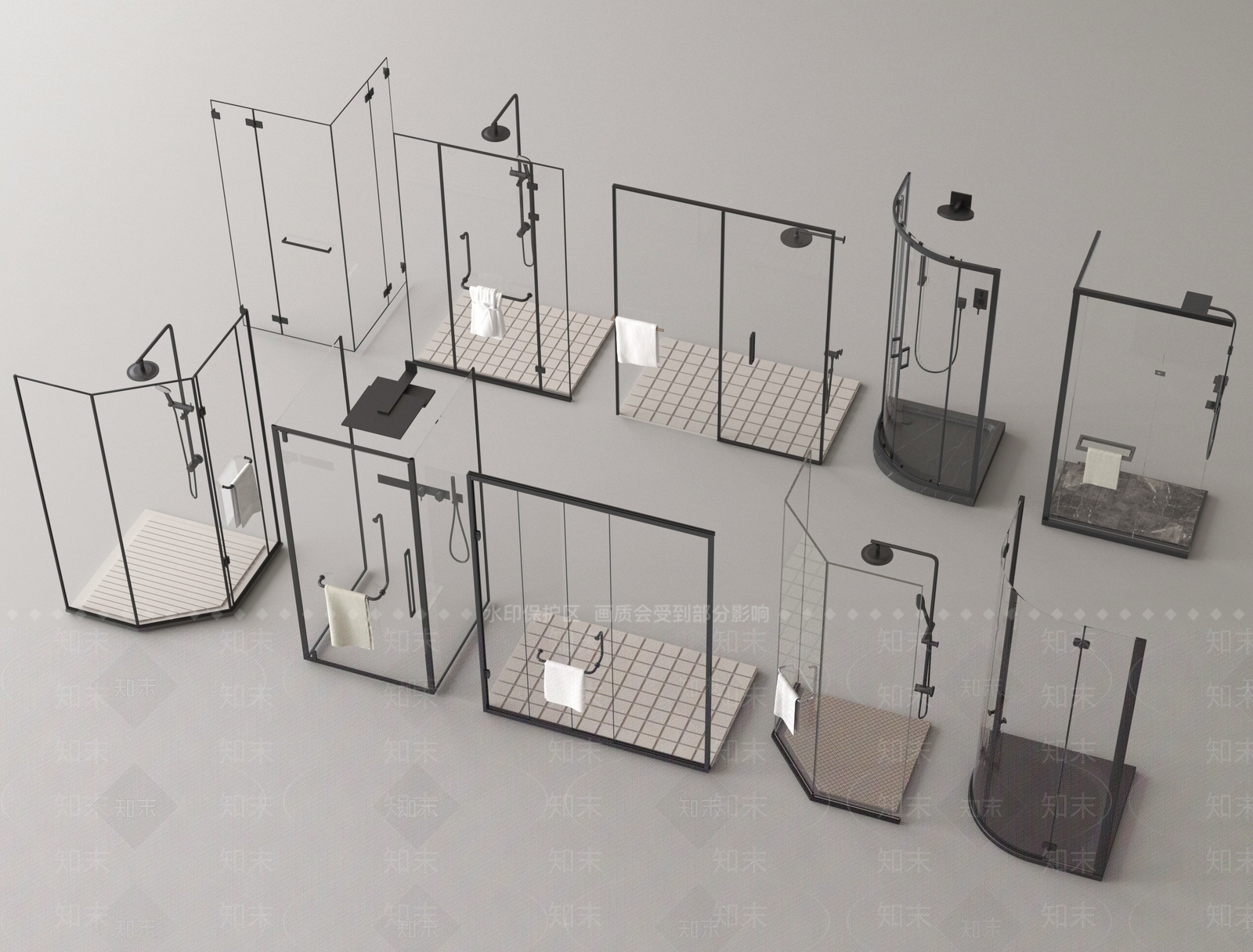 淋浴房3D模型下载【ID:1186264728】