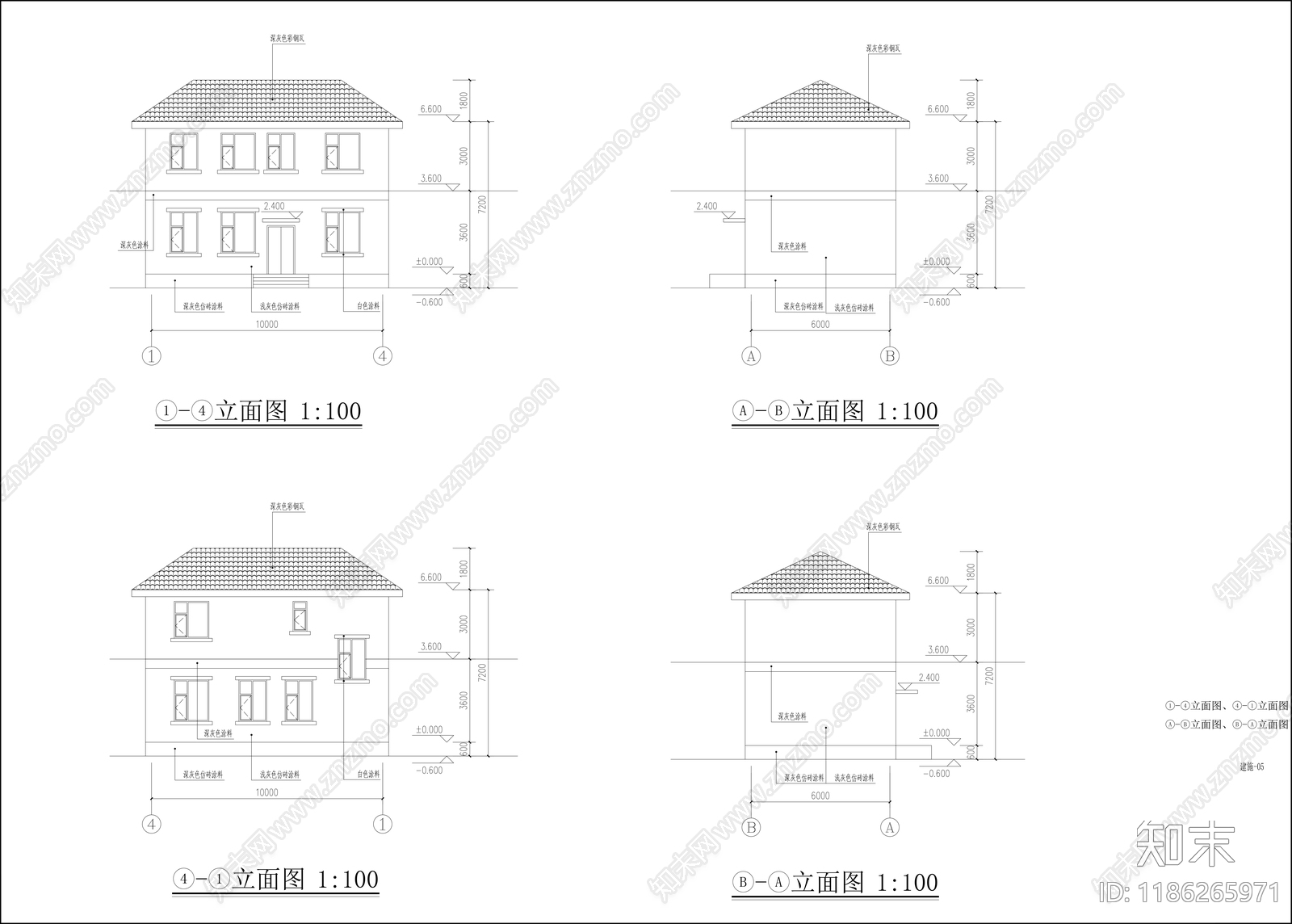 现代办公楼建筑cad施工图下载【ID:1186265971】