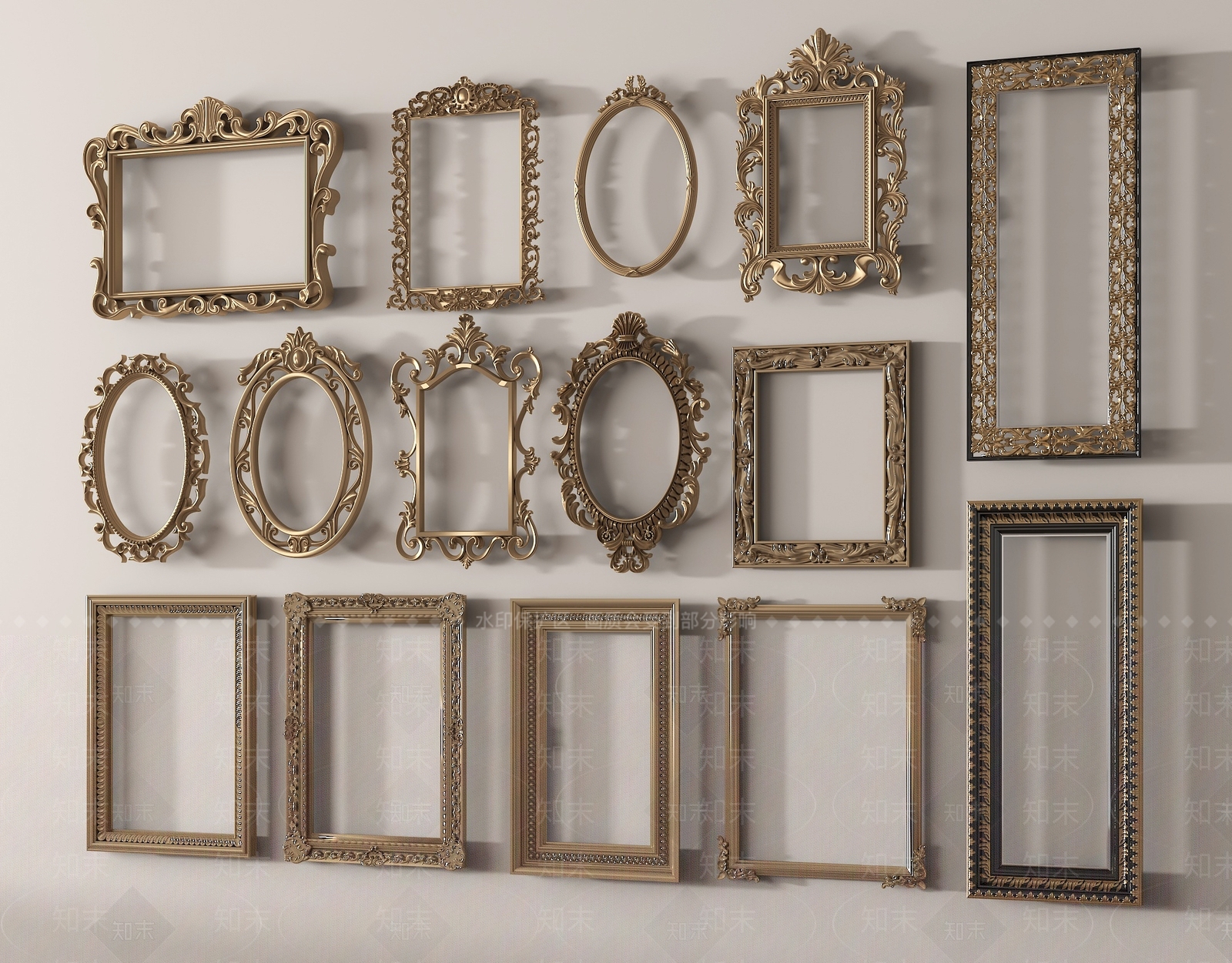 欧式挂画SU模型下载【ID:1186266825】