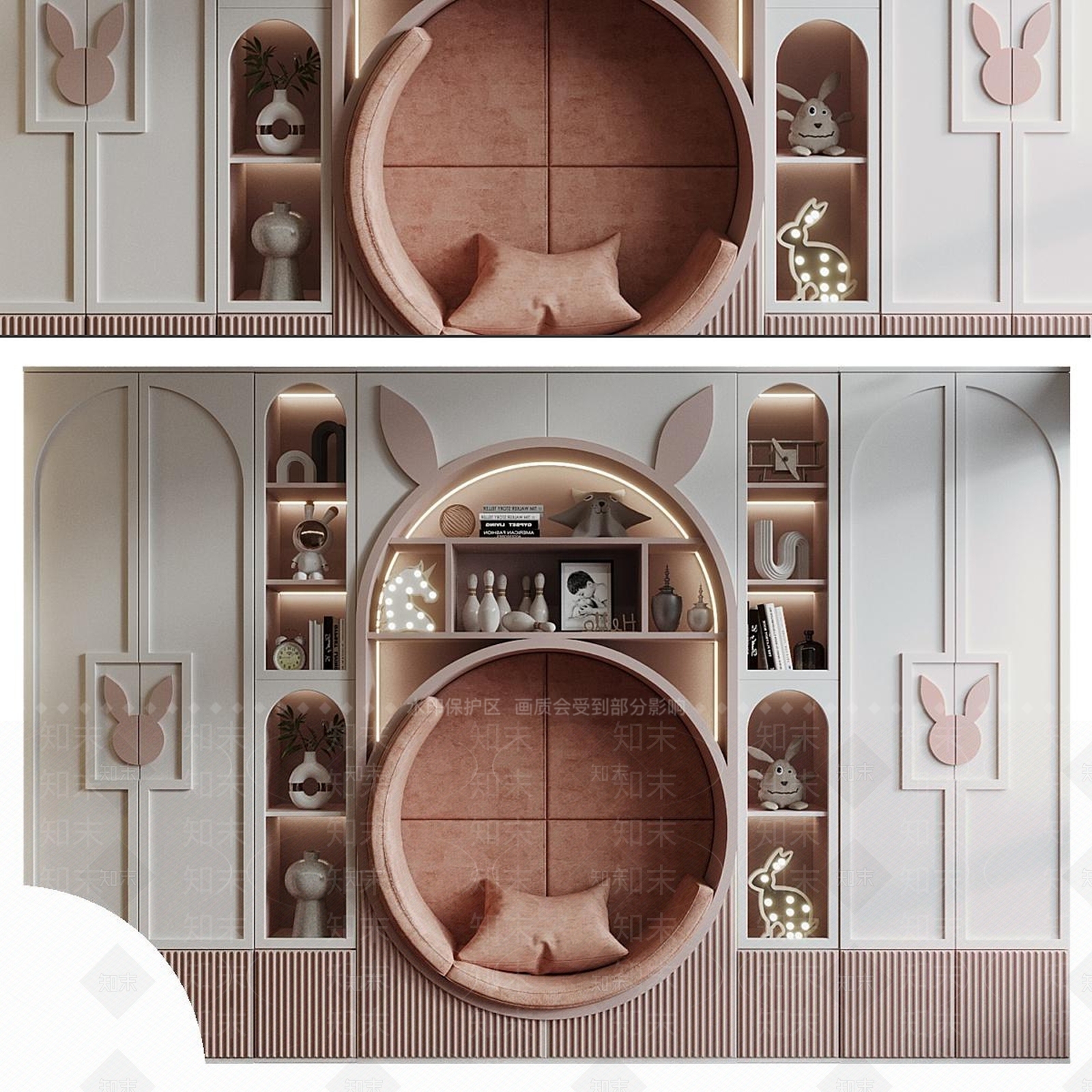 轻奢北欧通用儿童房3D模型下载【ID:1186268293】