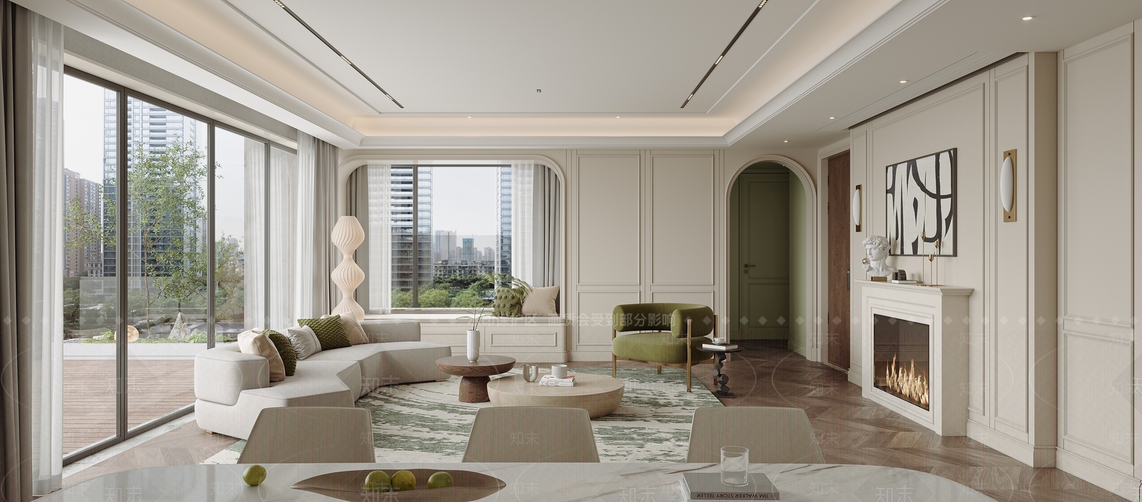 奶油欧式家居客厅3D模型下载【ID:1186268899】