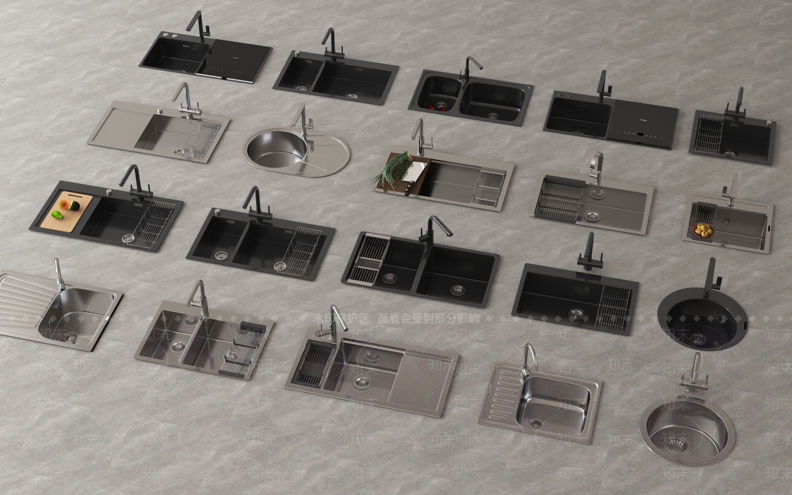 水槽3D模型下载【ID:1186268764】