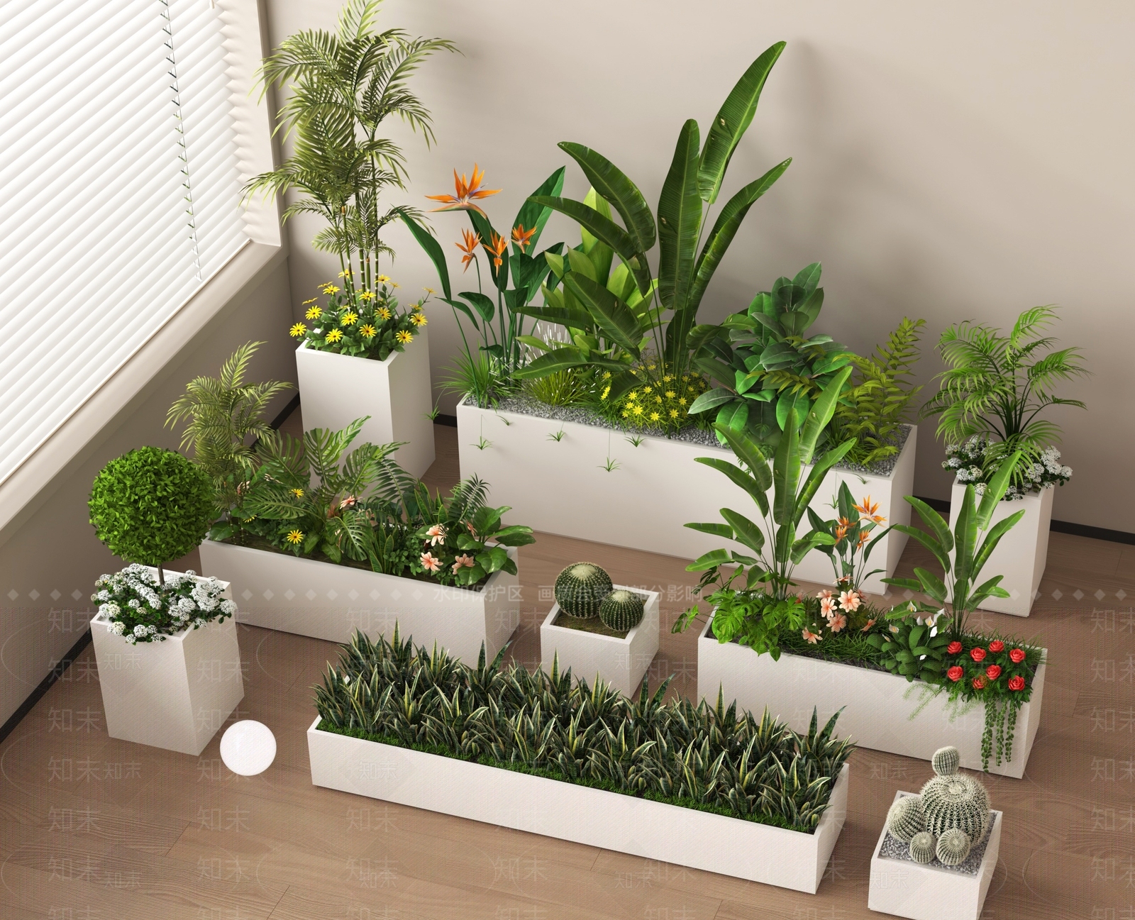 花草组合3D模型下载【ID:1186269081】