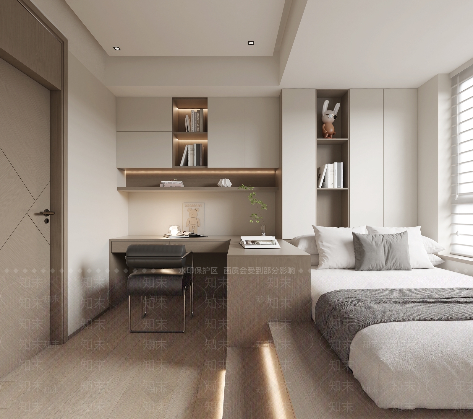 现代榻榻米卧室3D模型下载【ID:1186269689】