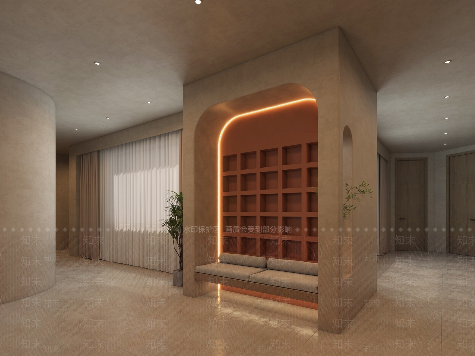 侘寂简约美容院3D模型下载【ID:1186276269】