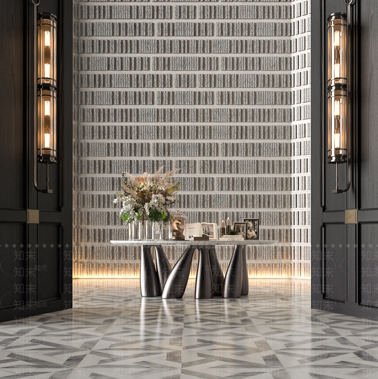 现代复古摆件组合3D模型下载【ID:1186277920】