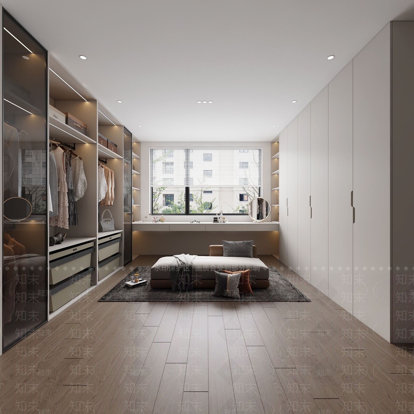 现代极简衣帽间3D模型下载【ID:1186282351】