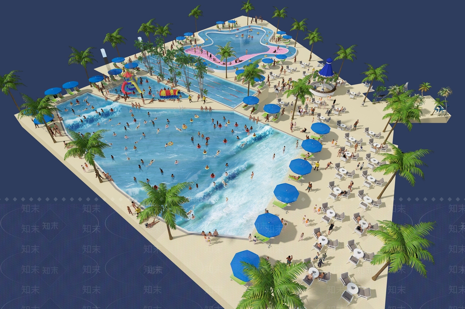 现代游泳馆3D模型下载【ID:1186280598】