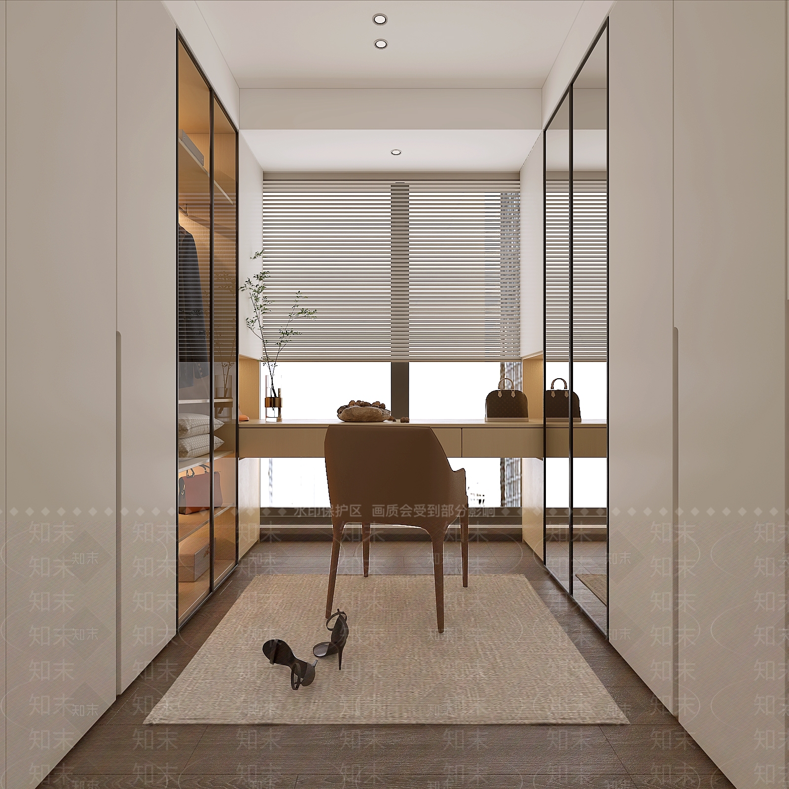 现代衣帽间3D模型下载【ID:1186279938】