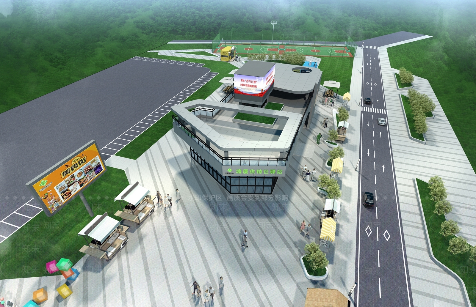 现代鸟瞰规划3D模型下载【ID:1186288075】