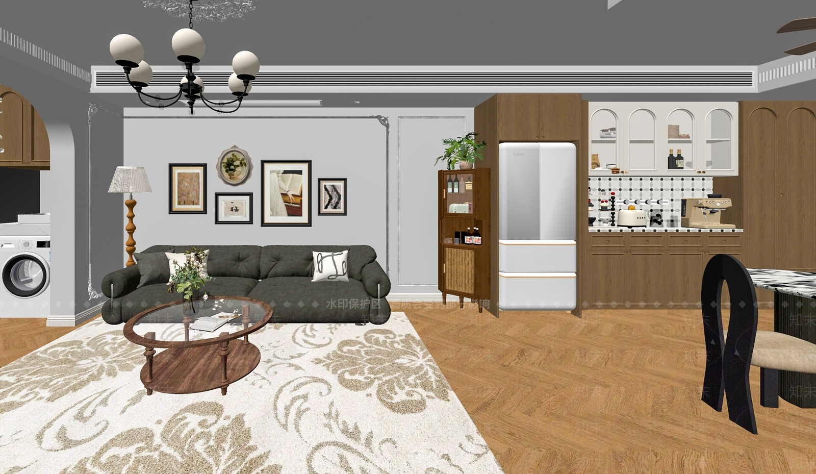 黑色剪影装饰挂画挂画SU模型下载【ID:1227480285】