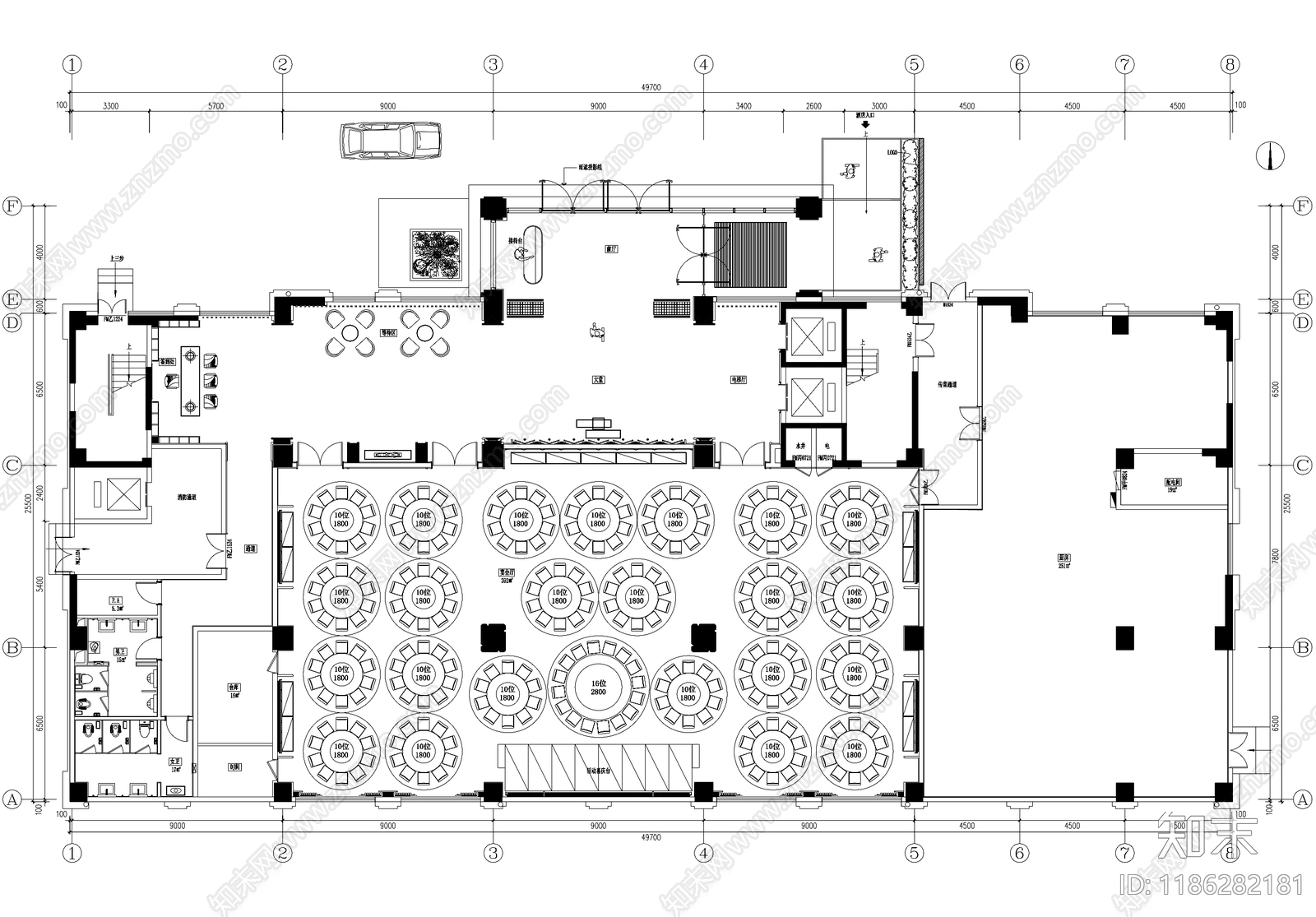 宴会厅施工图下载【ID:1186282181】