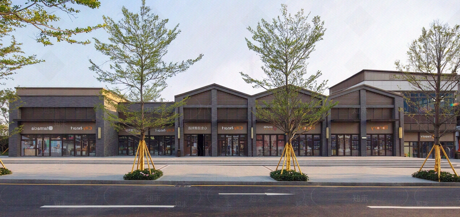 现代街道外景贴图下载【ID:1186283287】