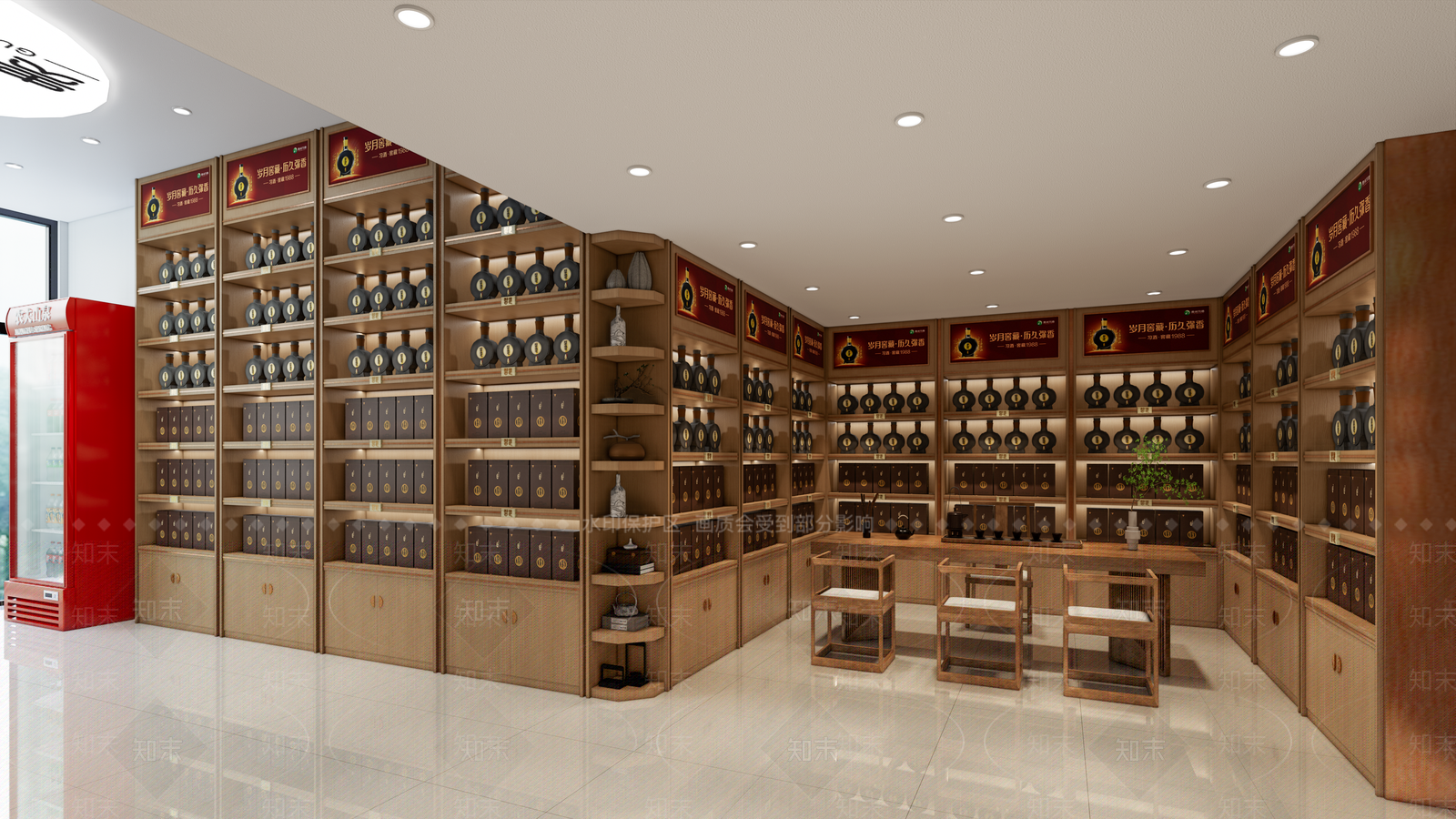 中式简约烟酒店SU模型下载【ID:1186285588】