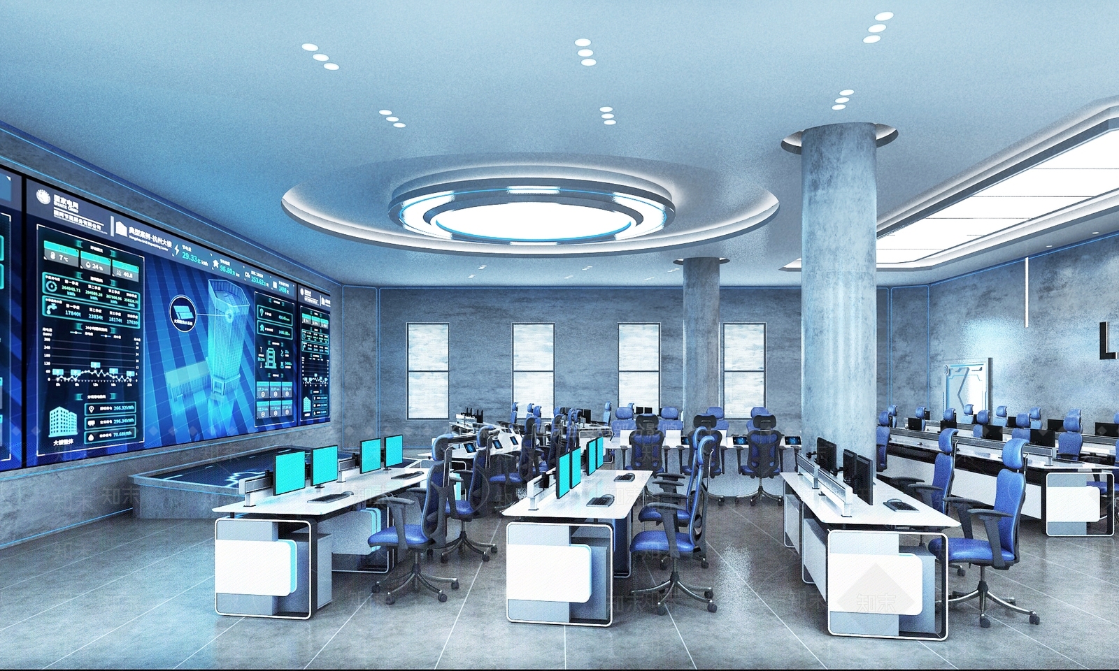 现代工业指挥中心3D模型下载【ID:1186285277】