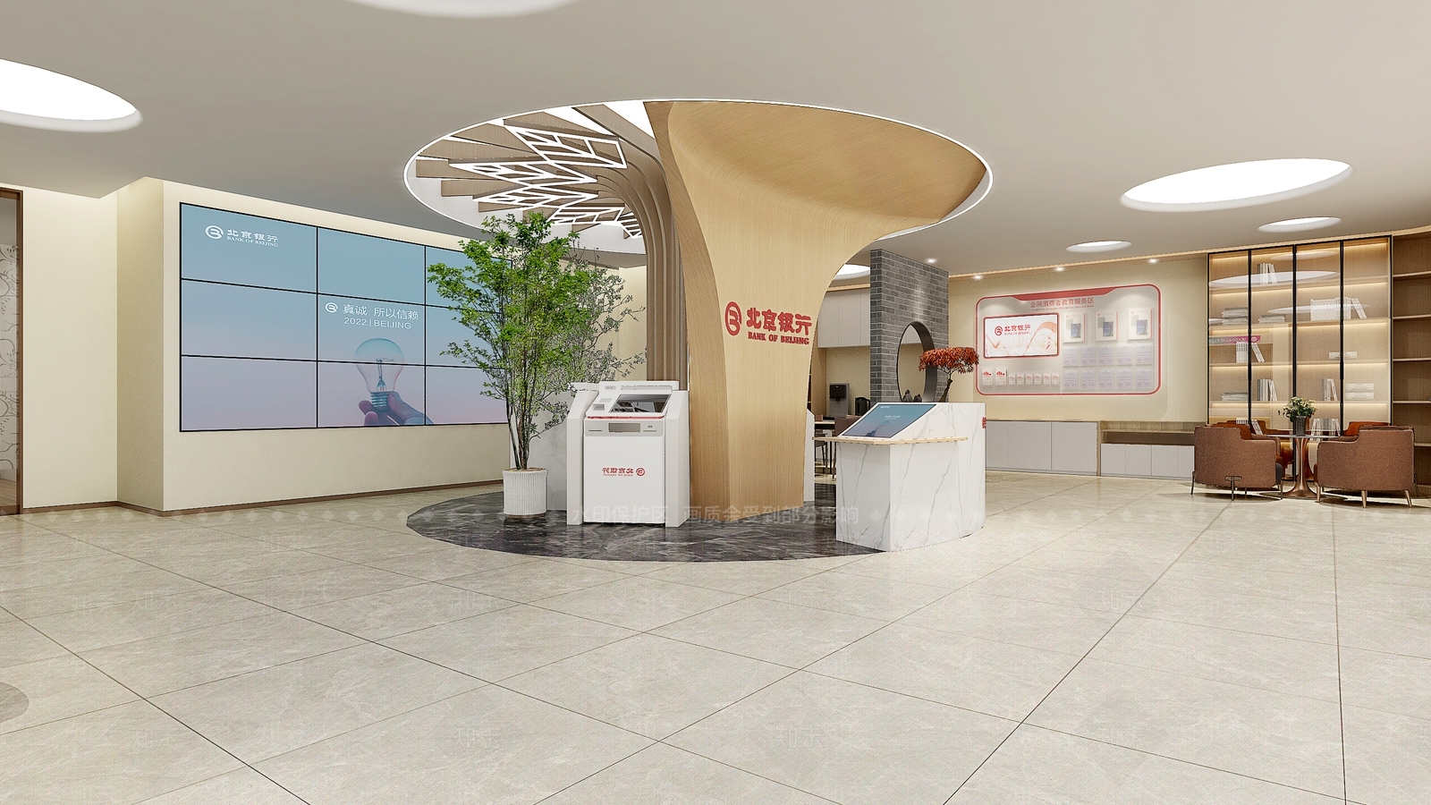 现代新中式银行3D模型下载【ID:1186285662】