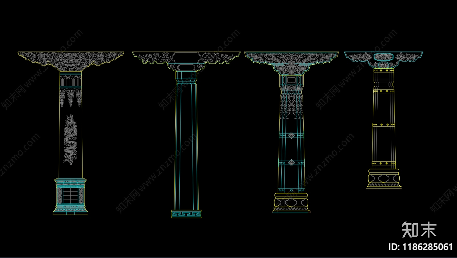 仿古建筑cad施工图下载【ID:1186285061】