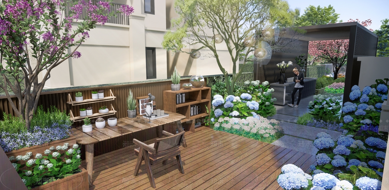 现代别墅庭院SU模型下载【ID:1186298557】