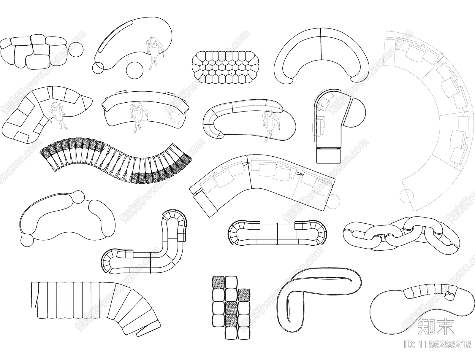 现代沙发施工图下载【ID:1186288218】