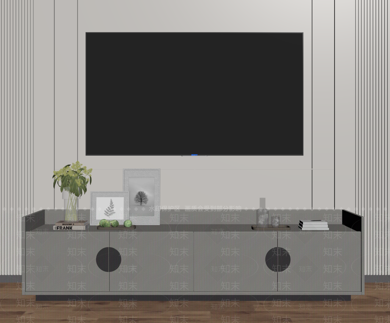 现代北欧电视柜SU模型下载【ID:1186290081】