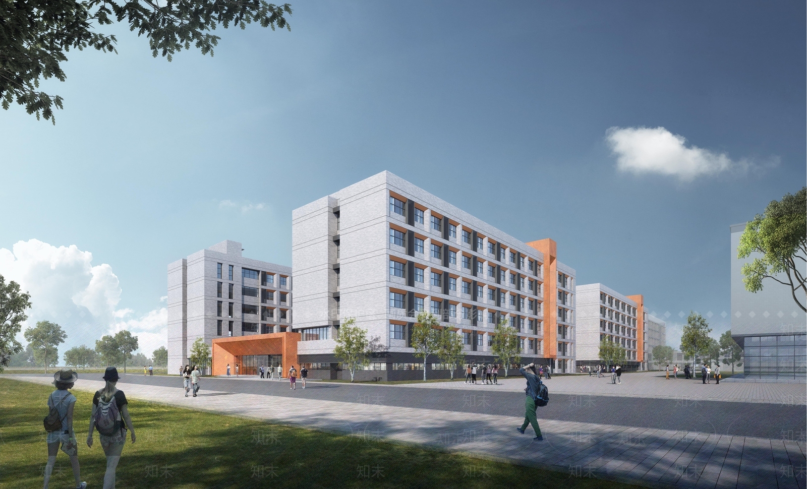现代简约学校建筑SU模型下载【ID:1186293302】