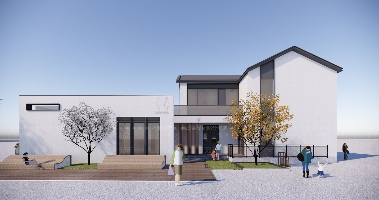 新中式小公建SU模型下载【ID:1186293638】