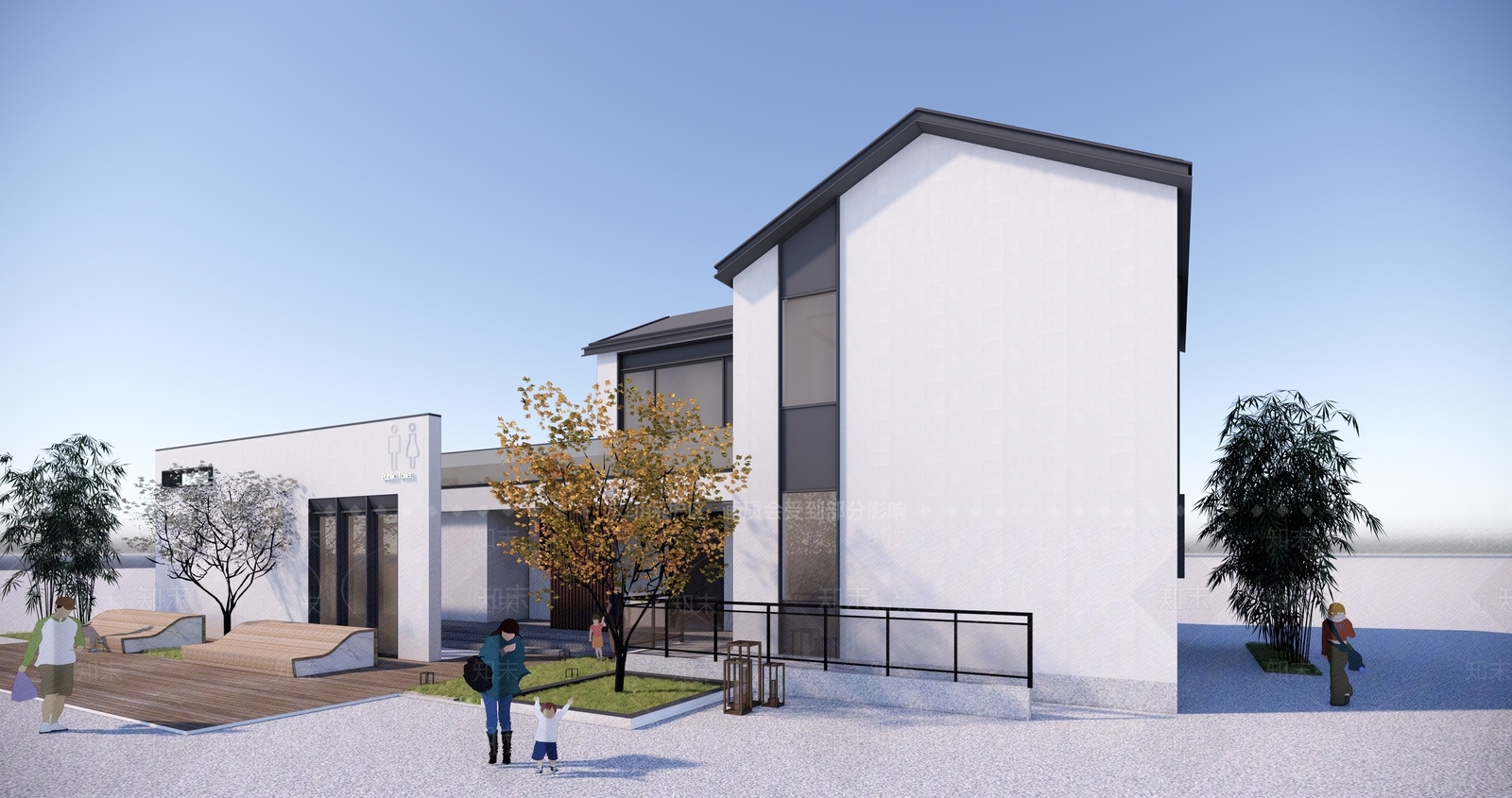 新中式小公建SU模型下载【ID:1186293638】