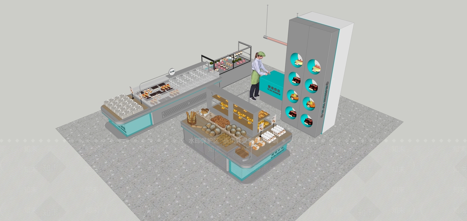 现代甜品面包店SU模型下载【ID:1186294166】