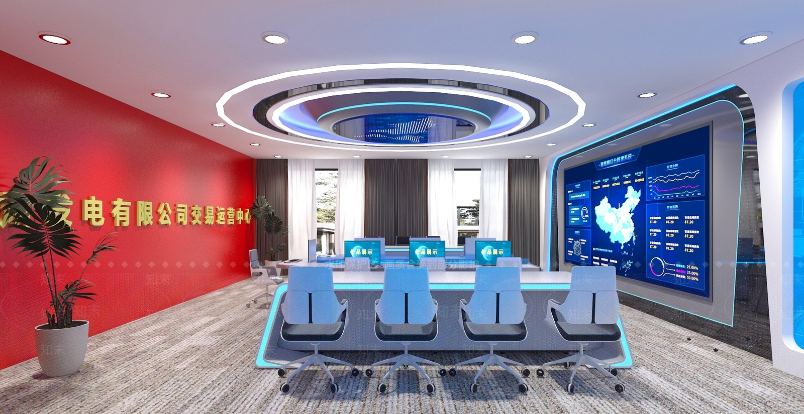 现代办公大厅3D模型下载【ID:1186294296】