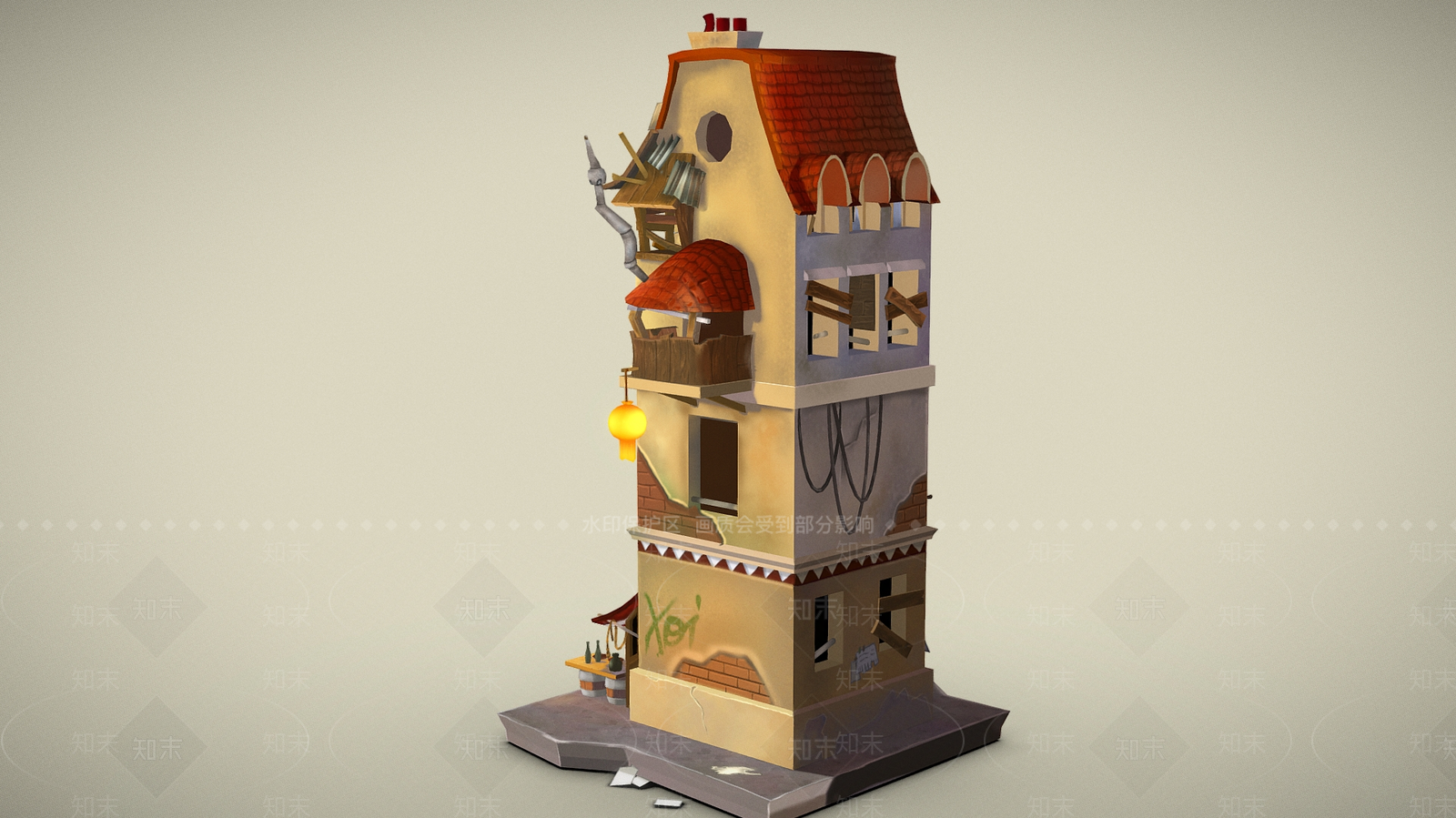 现代艺术风格建筑3D模型下载【ID:1186300321】