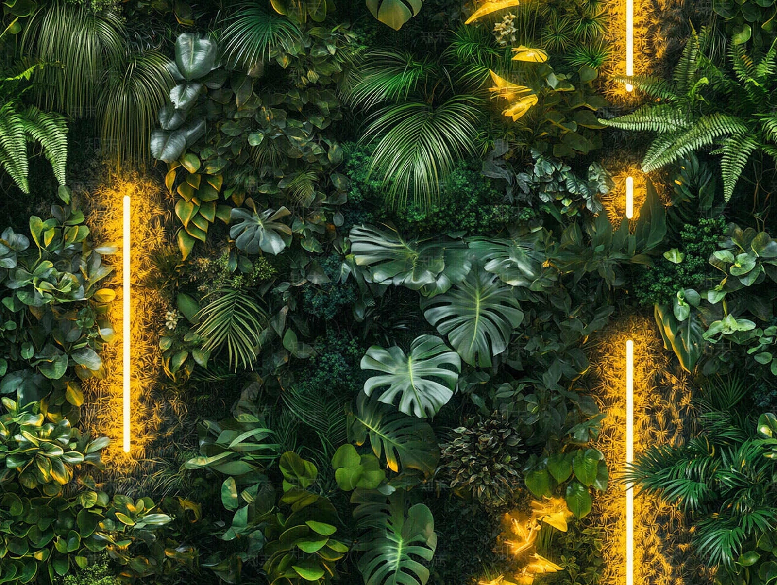 现代绿植墙贴图下载【ID:1186295744】