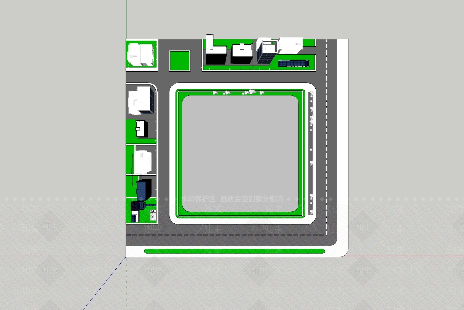 现代小公建SU模型下载【ID:1186340637】