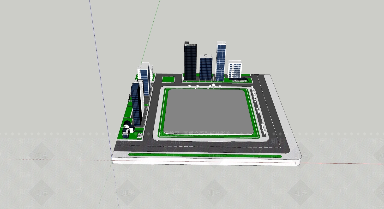 现代小公建SU模型下载【ID:1186340637】