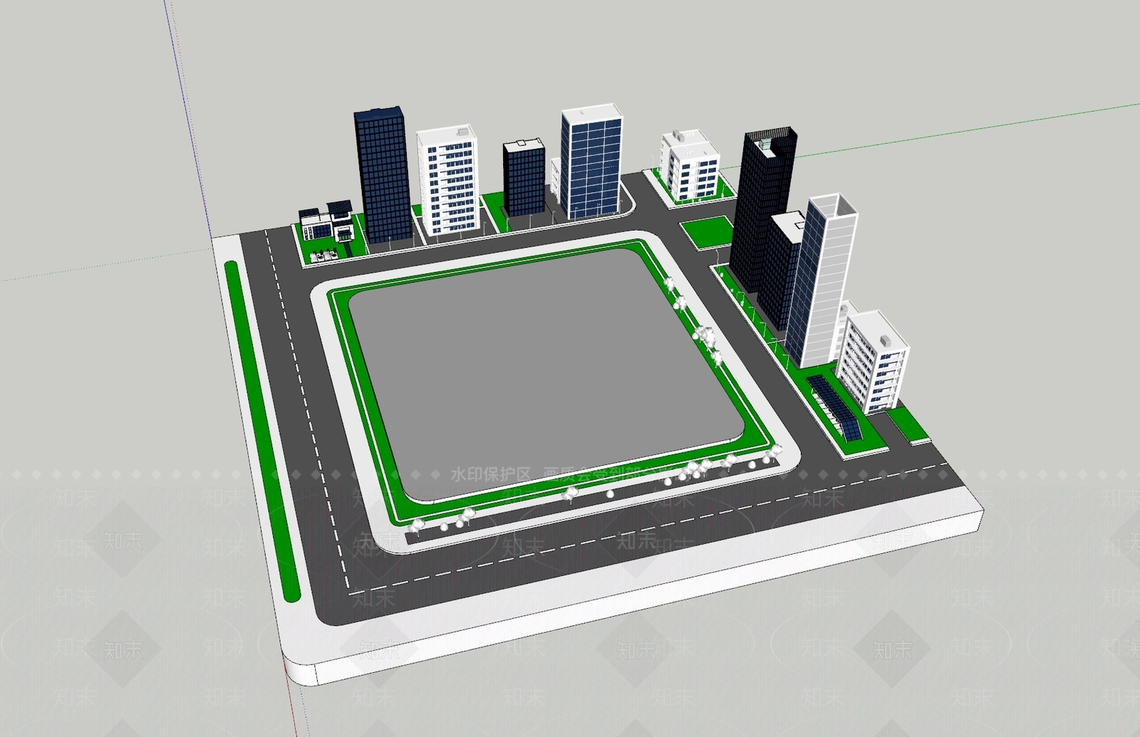 现代小公建SU模型下载【ID:1186340637】