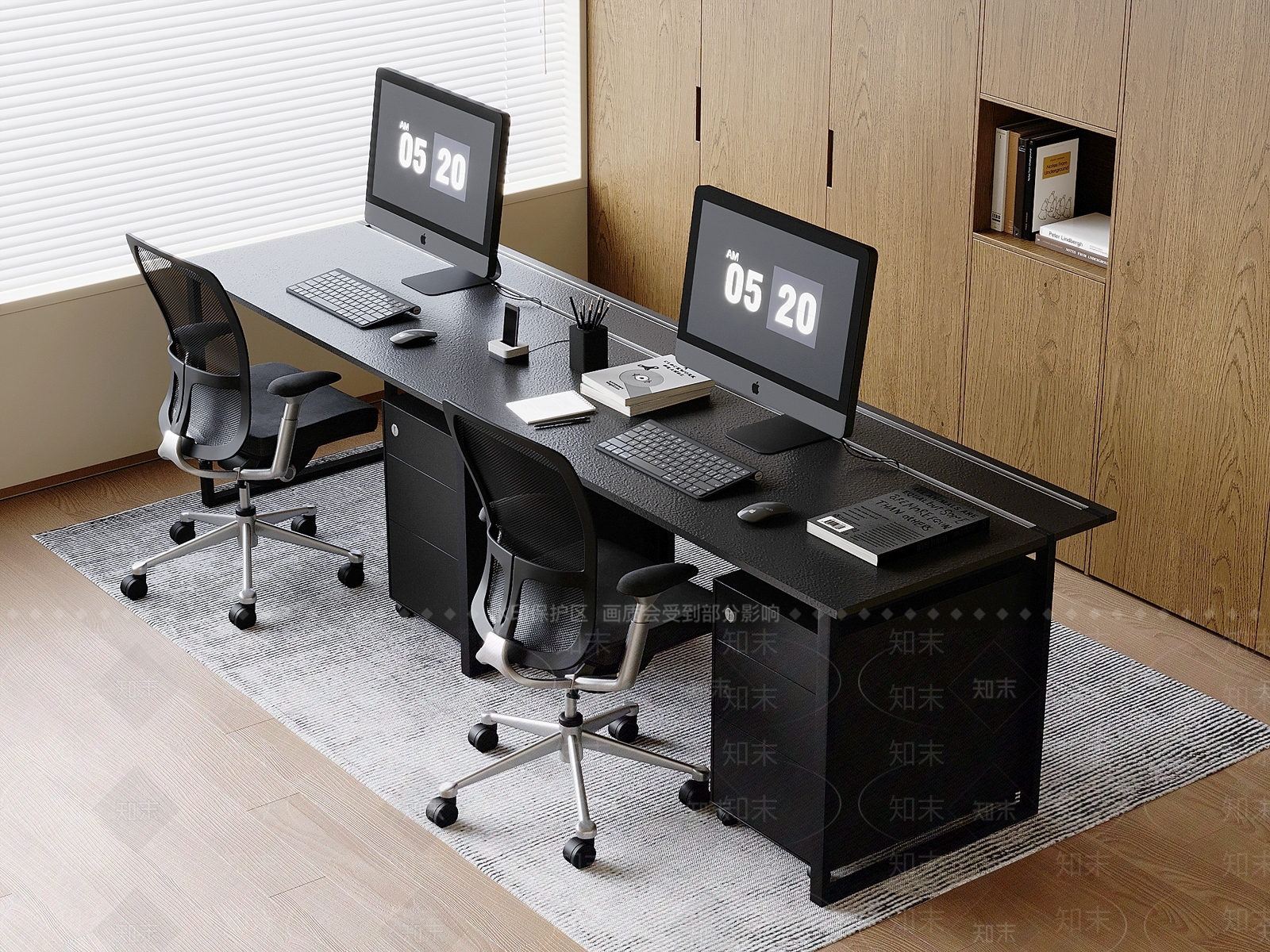 现代办公桌椅3D模型下载【ID:1186300069】
