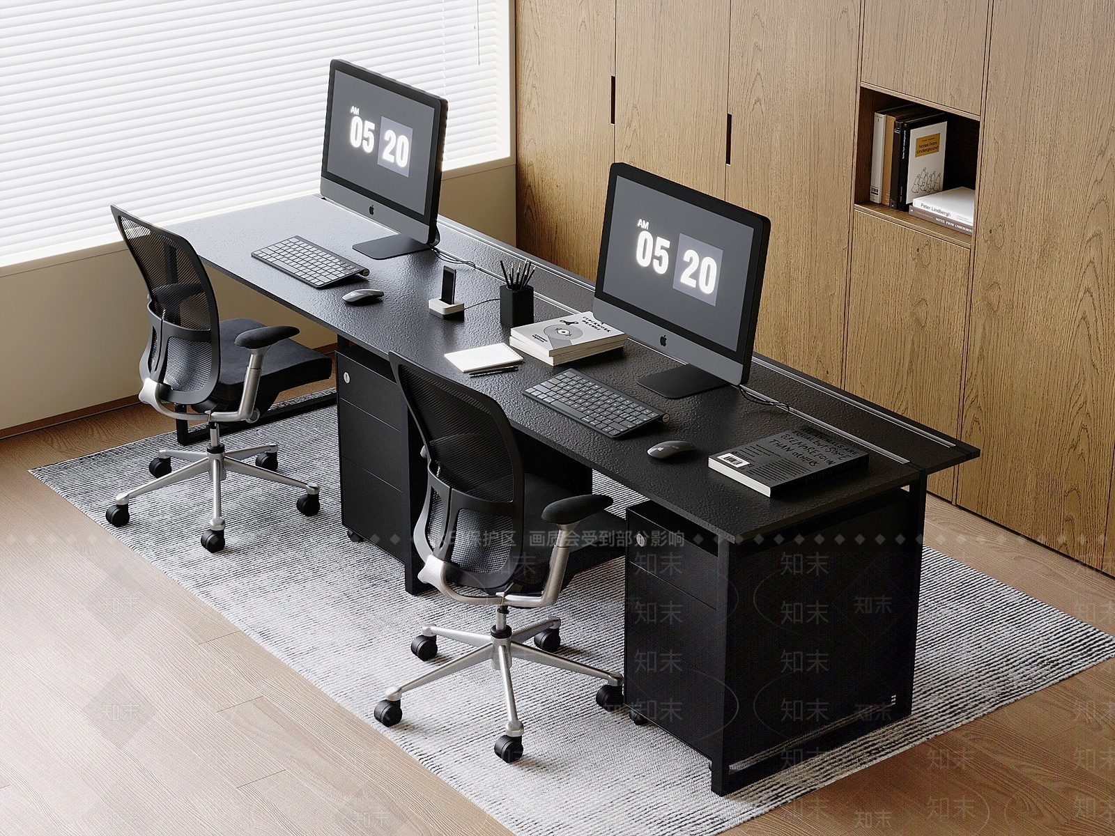现代办公桌椅SU模型下载【ID:1186300127】