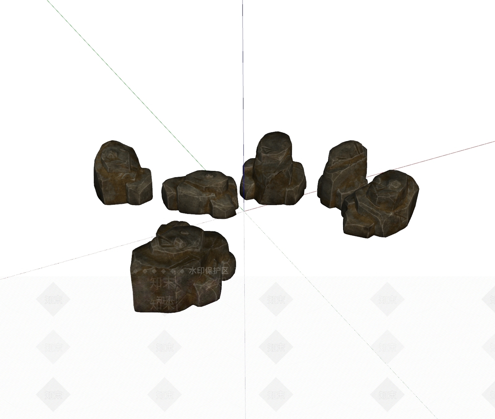 现代石头SU模型下载【ID:1186302251】