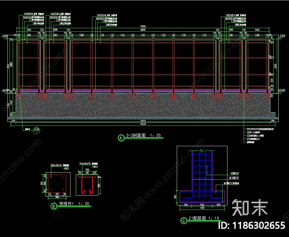 现代庭院cad施工图下载【ID:1186302655】