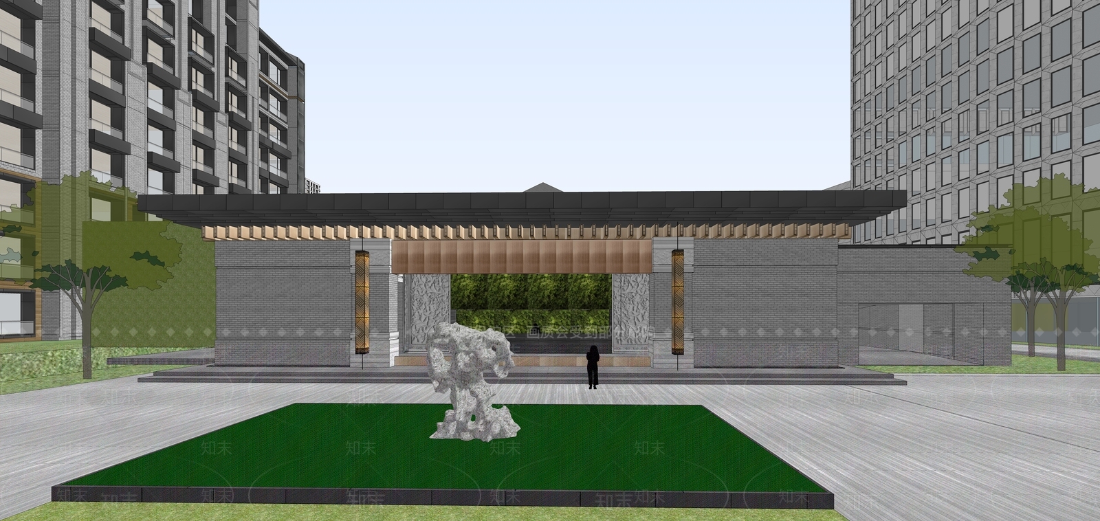 现代商业街SU模型下载【ID:1186302781】