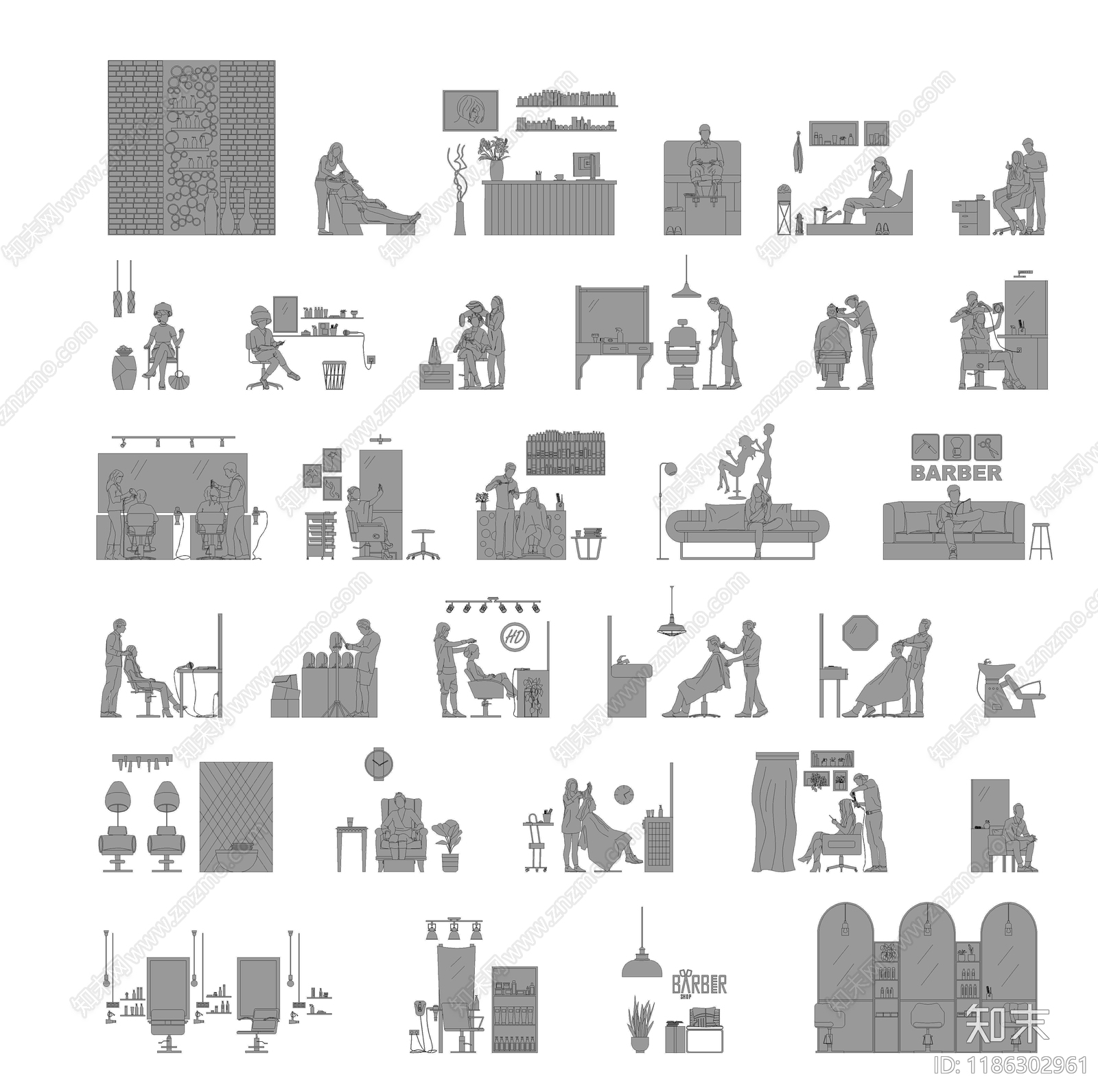 现代桌椅施工图下载【ID:1186302961】